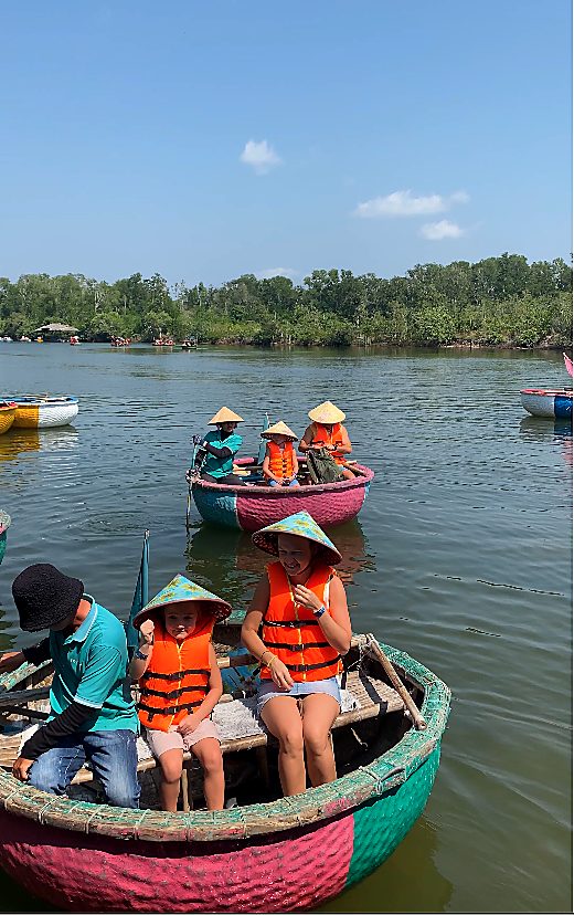 Bamboo basket boat through Phu Quoc mangroves